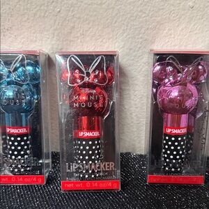 Disney Minnie Mouse Lip Smacker Set - Blue, Red, Purple.